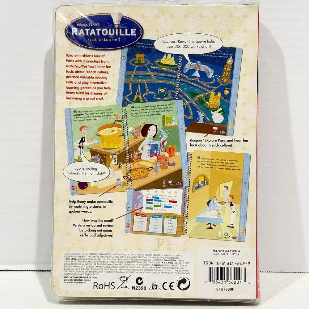 SEALED  LeapPad Learning System K-1st Interactive Book Cartridge RATATOUILLE
